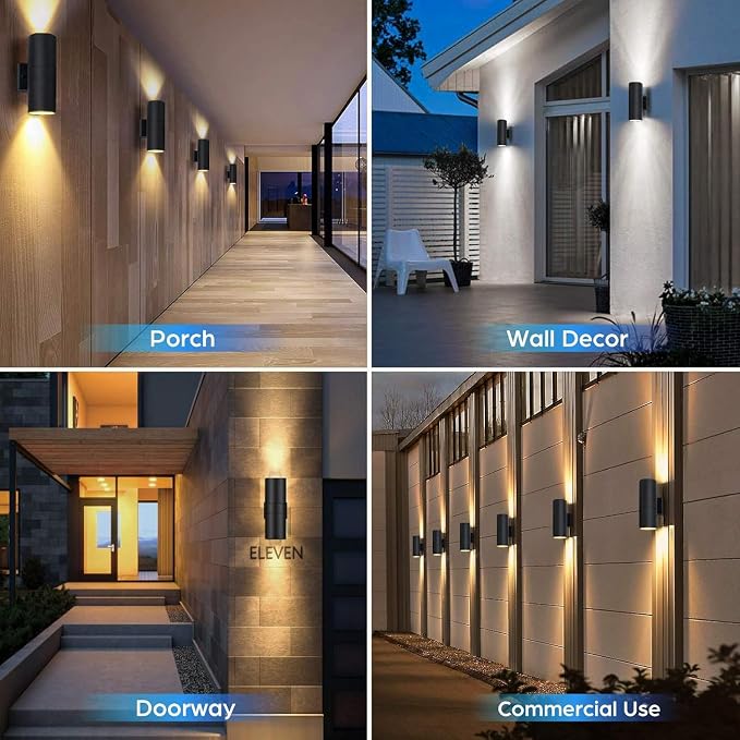 TOBUSA Black Exterior Lighting Fixtures Wall Mount Dusk to Dawn, Modern Outdoor - Image 6