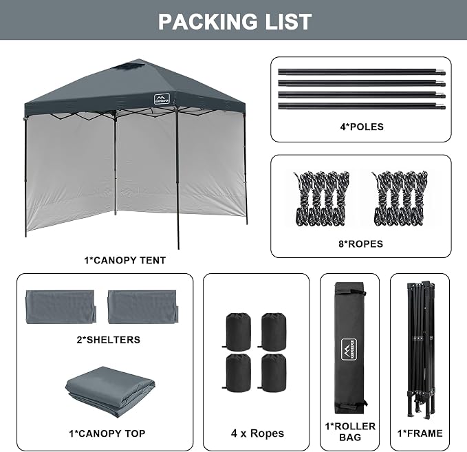 KAMPKEEPER 10x10 Easy Pop Up Canopy Tent - Image 6