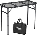 Anbte Folding Grill Table, 3ft Tri-Fold Aluminum Folding Table Adjustable by Anbte