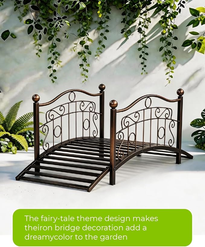 Outvita Metal Garden Bridge for Outdoor, Elegant Decorative Bridge - Image 5