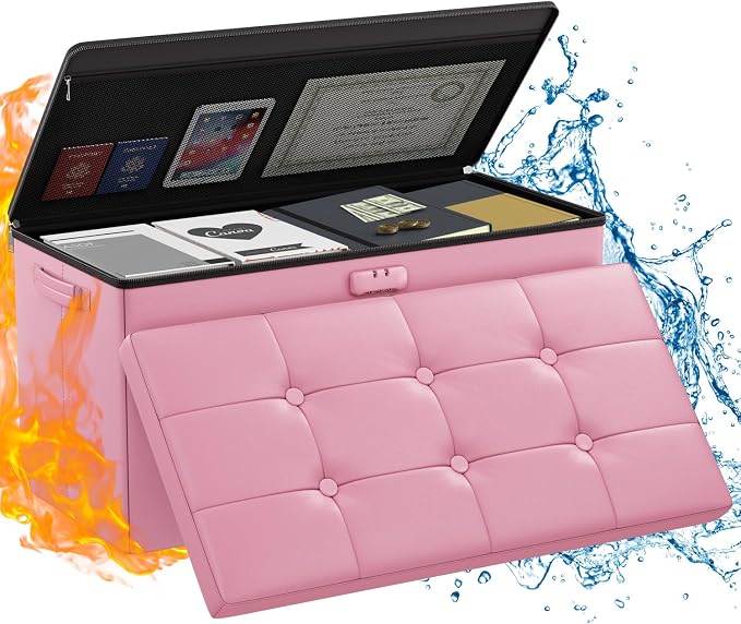ENGPOW Storage Ottoman Bench, Fireproof Folding Bench by ENGPOW