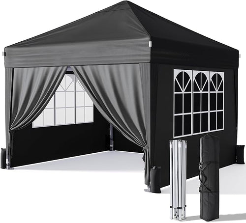 10x10 Pop Up Canopy with Sidewalls, Outdoor Instant Canopy Tent with Carry Bag by Driftalia