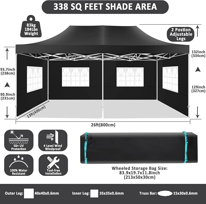 COBIZI 13x26 Pop Up Canopy - Image 4