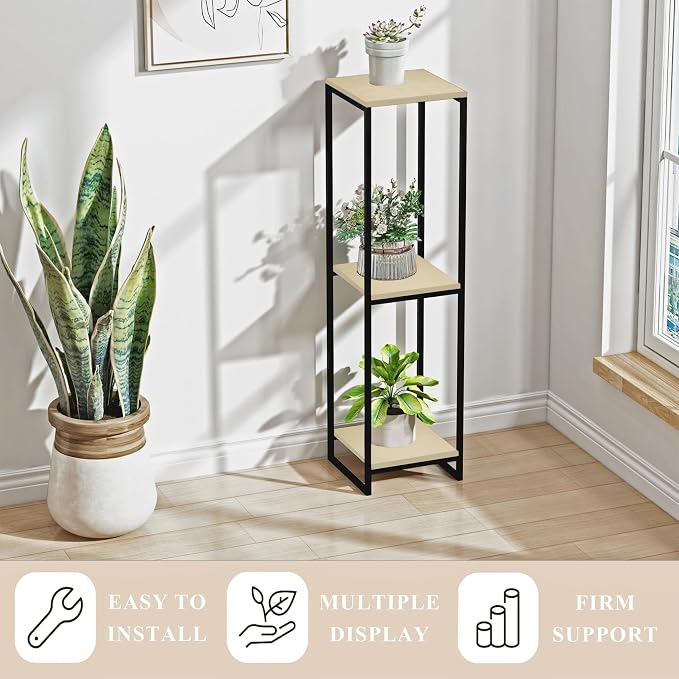 46" Tall Plant Stand Indoor, 3-Tier Modern Plant Shelf, Corner Flower Pot - Image 4