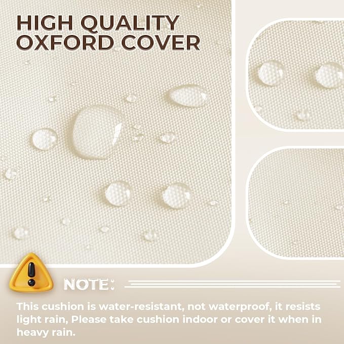 Outdoor Chaise Lounge Chair Cushion Waterproof 74.4 x 22 x 4.7 Inches Memory - Image 7
