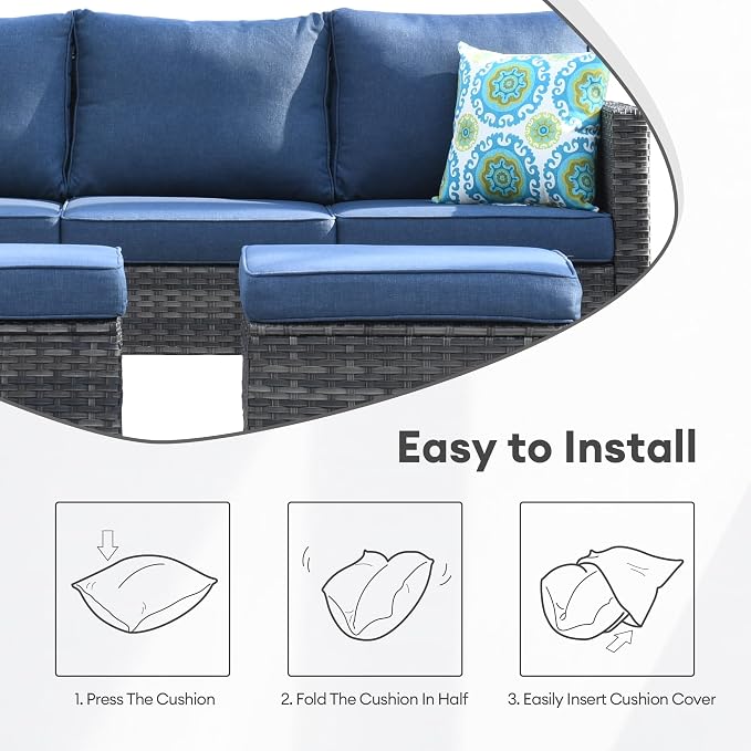 ovios Patio Cushion Covers, Waterproof Cushion Cover - Image 4