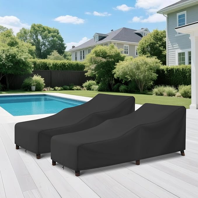 Arcedo Outdoor Lounge Chair Covers 2 Pack, Waterproof Patio Chaise Lounge Cover - Image 7