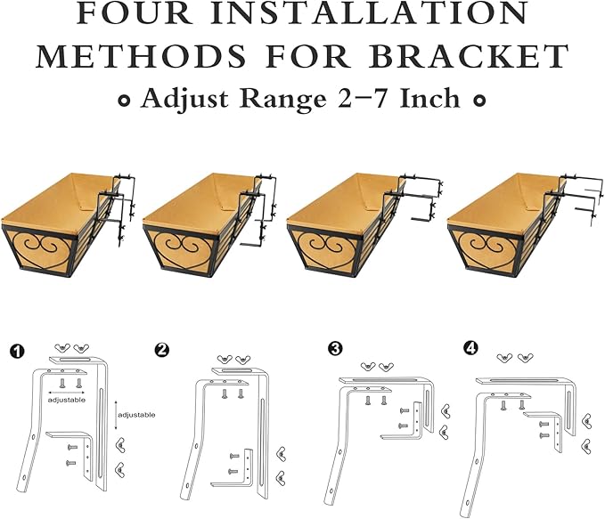 6 Pack 24 Inch Window Boxes Planters Railing Planter Box - Image 3