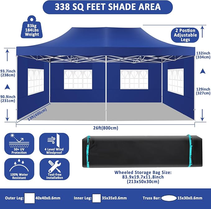 COBIZI 13x26 Pop Up Canopy - Image 4