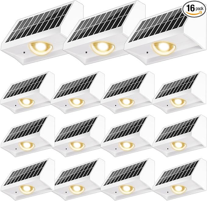 Solar Fence Lights Outdoor Waterproof High Brightness LED Spot Lens Deck Lights by SenLuKit