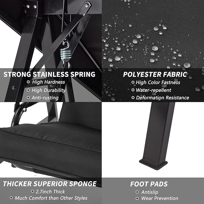 AECOJOY 2-Seat Outdoor Patio Swing Chair - Image 4