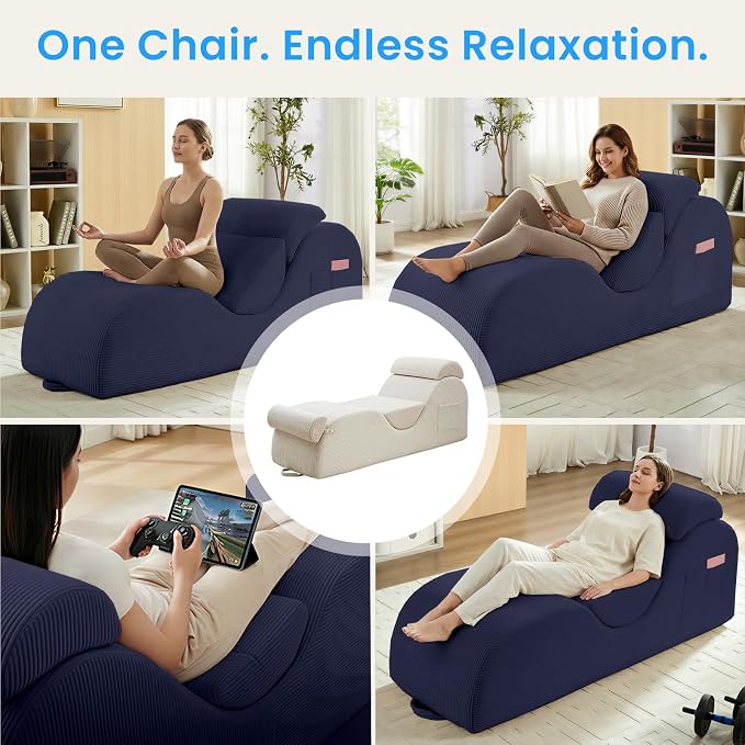 ijuicy 25" Wide Corduroy Yoga Chair, Yoga Lounge Chair - Image 7
