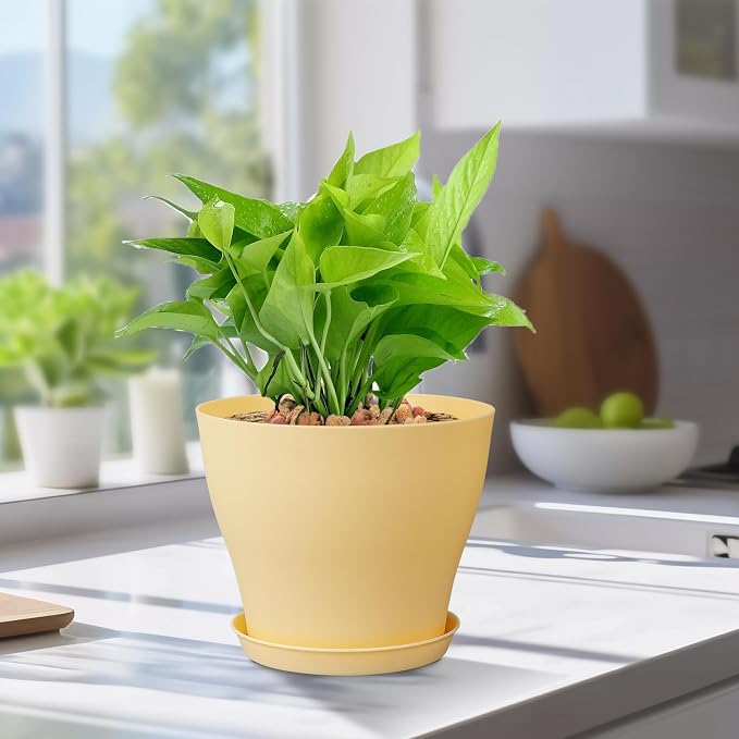 6 inch Plastic Nursery Pots, 16 Pack Plant Pots - Image 5