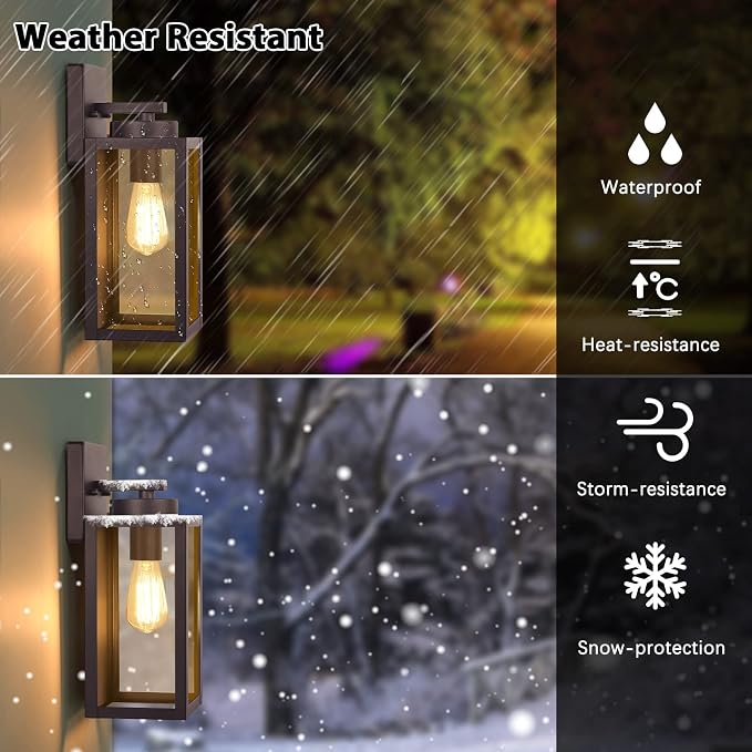 BesLowe Outdoor Wall Light Fixtures, Exterior Waterproof Wall Lanterns - Image 2