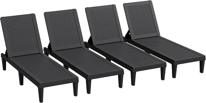 Greesum Outdoor Chaise Lounge Chairs Set of 4 by BuynowfromGreesum