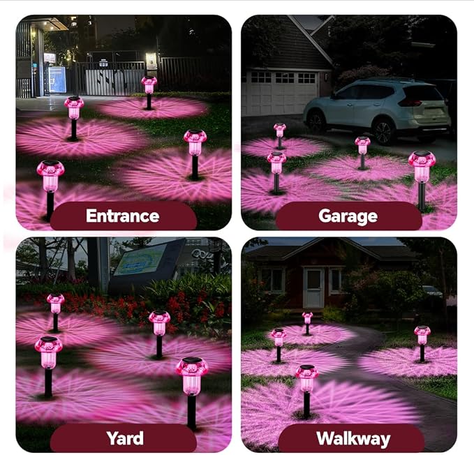 Easter Solar Pathway Lights Outdoor Decorative 4 Pack, Valentines Day Halloween - Image 6