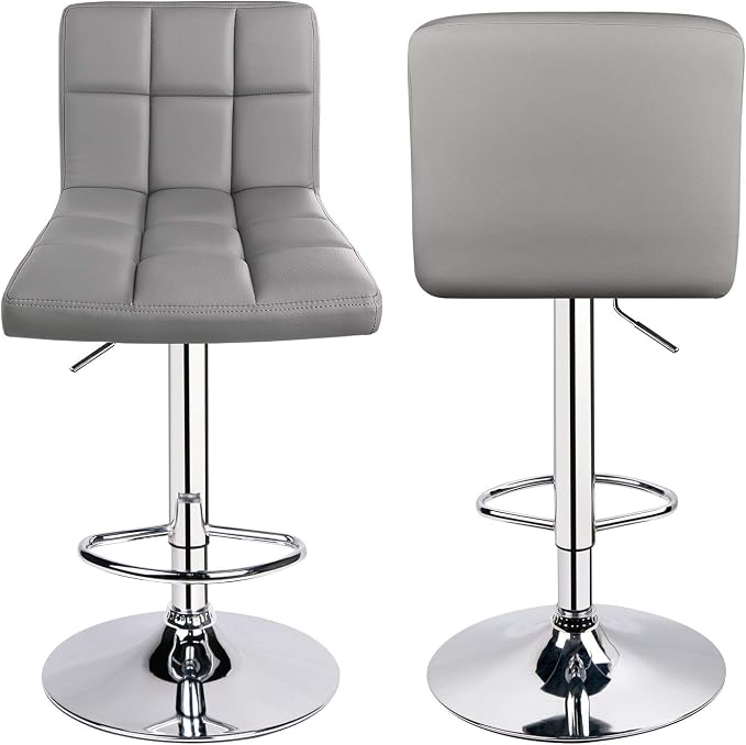 Leopard Bar Stools, Modern PU Leather Adjustable Swivel Bar Stool - Image 8