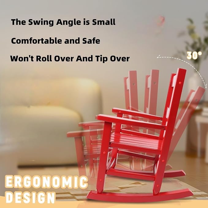 Toddler Rocking Chair Kids Wooden Indoor - Image 5