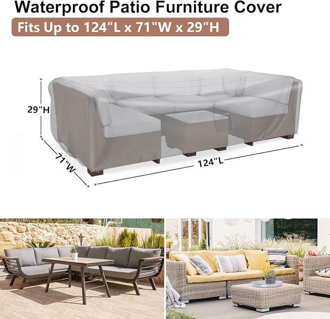 Patio Furniture Covers, Heavy Duty Outdoor Furniture Cover Waterproof, - Image 2