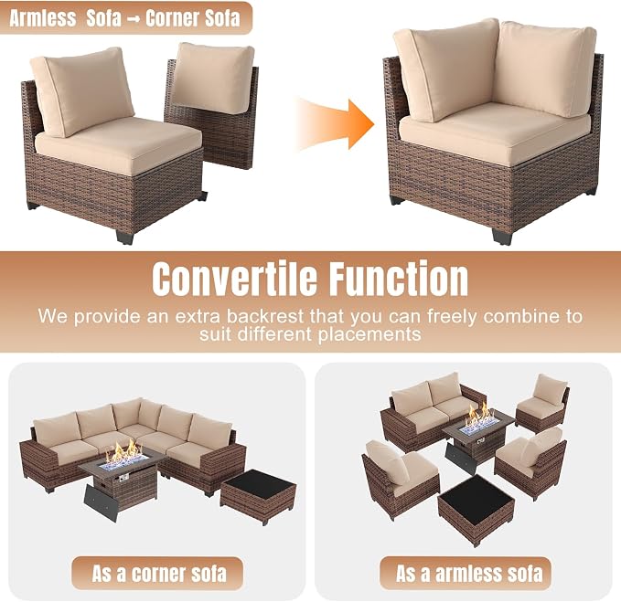 Aoxun 7 Pieces Patio Furniture Set - Image 5