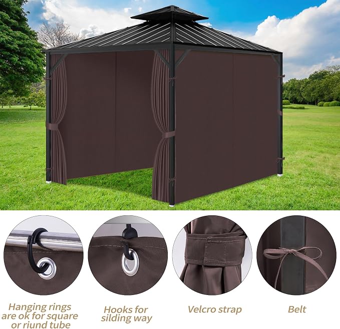 Gazebo Privacy Curtains 10' x 10' - Image 3