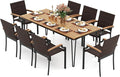 Tangkula 9 Piece Patio Dining Set, 79” Rectangular Outdoor Dining Table by TANGKULA