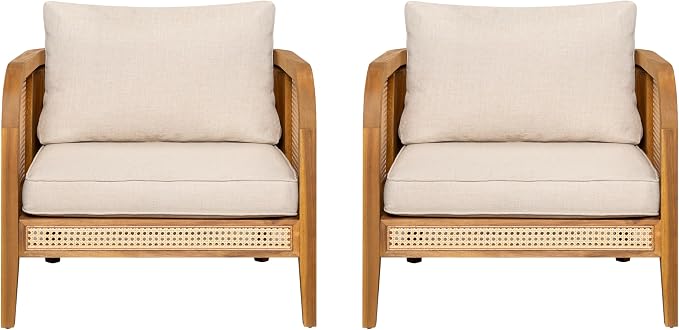 Christopher Knight Home Set of 2 Tilden Bohemian Acacia Wood Patio Accent Chairs - Image 6