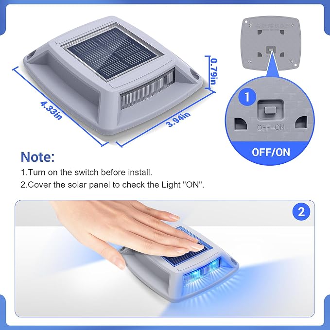 Solar Driveway Lights Outdoor 16 Pack, IP68 LED Solar Powered Waterproof - Image 6