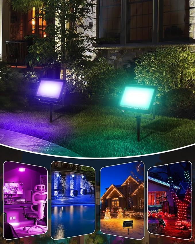 T-SUN Christmas Led Flood Light 60W, Outdoor Waterproof Color Changing Uplight - Image 8