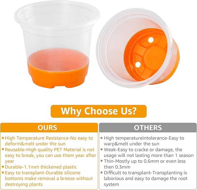 MIXC Thickened Clear Nursery Pots - Image 6