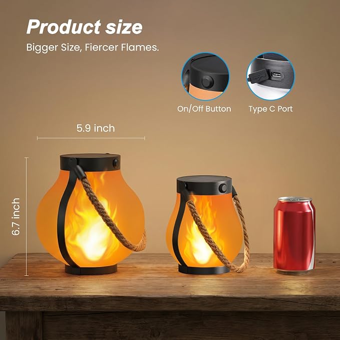 Hompavo Larger Gen2 Solar Lanterns Outdoor, Dual Charging & 2-Mode - Image 7