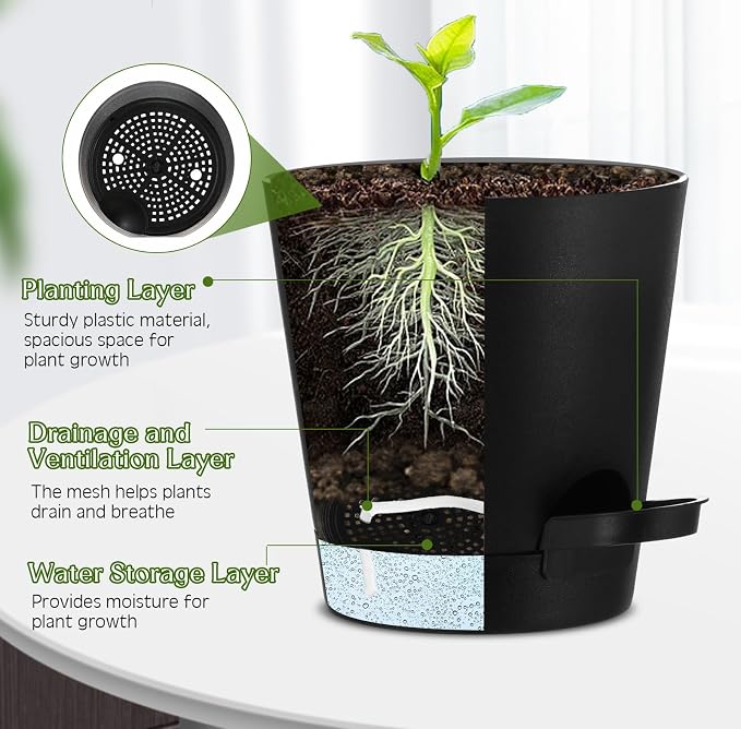 Baderke 6 Sets Wall Planters for Indoor Plants Hanging Wall Planter - Image 3