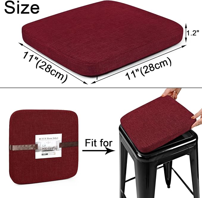 BUYUE Friendly Woven Fabric Magnetic Bar Stool Cushions Set of 4, Enhanced - Image 4