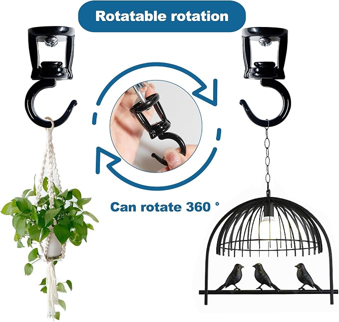 ONIKK Ceiling Hooks for Hanging Plants, Heavy Duty Metal Plant Hooks, Screw in - Image 2