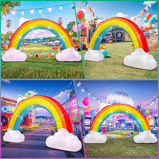 14FT St Patricks Day Inflatable Rainbow Arch, Inflatable Music Archway - Image 2