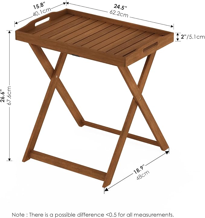 Furinno FG19557 Tioman Outdoor Hardwood Tray Table Large - Image 3