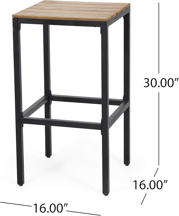 Christopher Knight Home Frieda Outdoor Modern Industrial Acacia Wood Bar Stools - Image 3