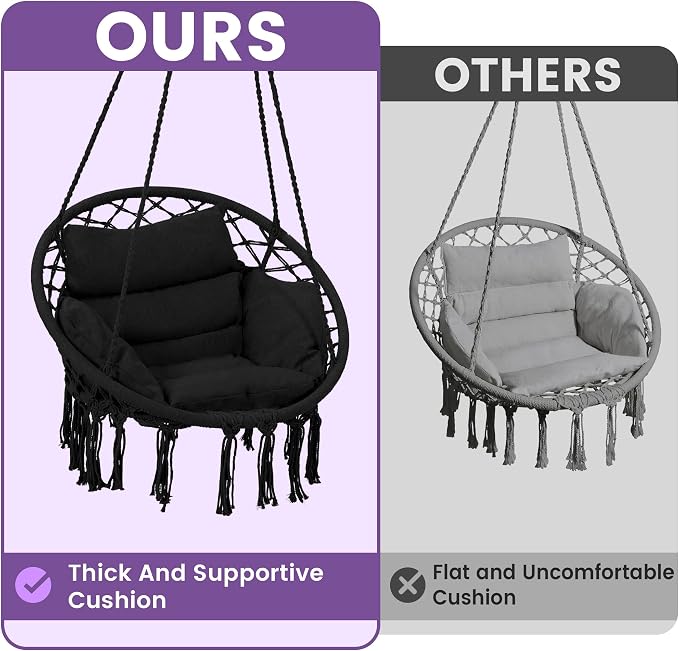 Macrame Hammock Hanging Swinging Chair - Image 2