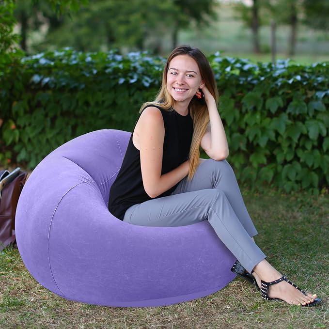 Realspring Inflatable Bean Bag Chairs Outdoor Blow up Camping Chairs Inflatable - Image 6
