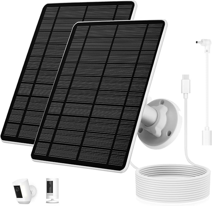 Solar Panel for Ring Camera, 2 Pack 5W Solar Charger Compatible by Unknown
