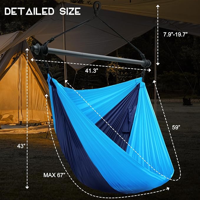 Hammock Chair, Portable Outdoor Hanging Rope Swing, Max 500 Lbs, Collapsible - Image 8