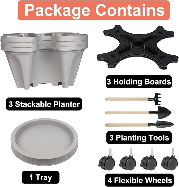 DUNCHATY Stackable Planter, Vertical Garden Planter - Image 8