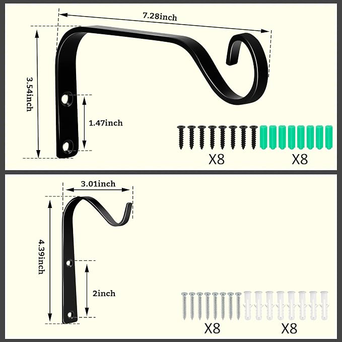 4pcs Wall Mounted Plant Hanger, Indoor/Outdoor Decorative Hook - Image 6
