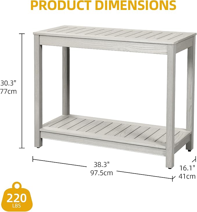 DWVO 38.3" Outdoor Bar Table Console Table, HIPS Material Indoor Outdoor - Image 3
