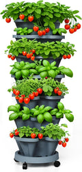 Strawberry Planters, 7 Tiered Vertical Stackable Planter, Herb Stacking Tower by Lykvrii