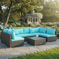 Tangkula 7 Pieces Wicker Patio Furniture Set, All-Weather Outdoor Rattan by TANGKULA