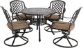 5-Piece Cast Aluminum Outdoor Patio Dining Set, All Weather Cast Aluminum by Sumshadow