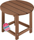 LZRS Round Adirondack Patio Side Table End Table, Outdoor Side Tables by LZRSPET