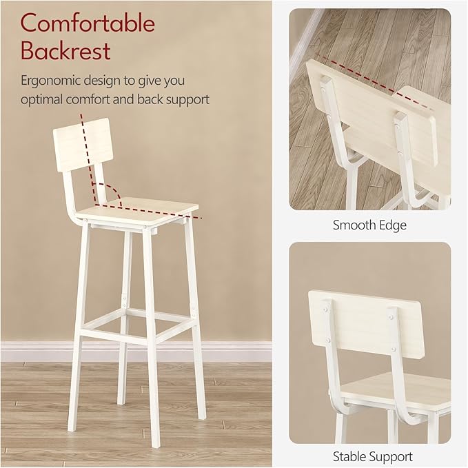GILLAS Set of 2 Bar Stools, Tall Bar Stool - Image 3