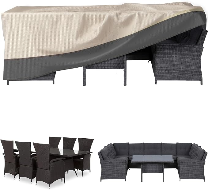 Rectangular Patio Dining Table Cover Waterproof Heavy Duty by Kikcoin